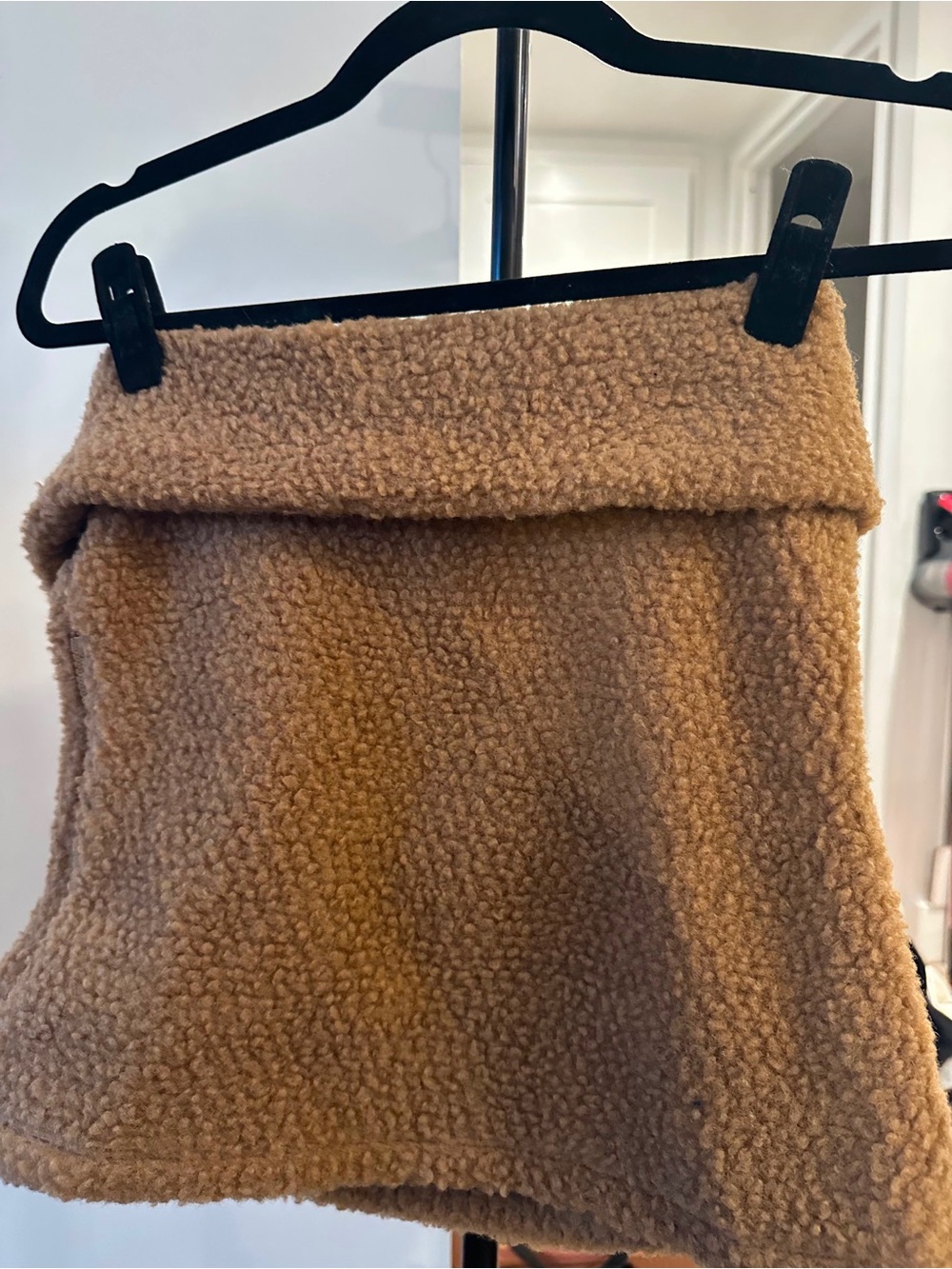 Zara Teddy Sherpa Mini Skirt in Camel